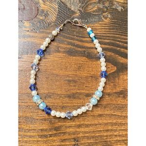 Shades of blue beaded handmade bracelet
